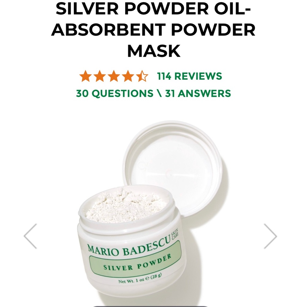 SILVER POWDER OIL-ABSORBENT POWDER MASK